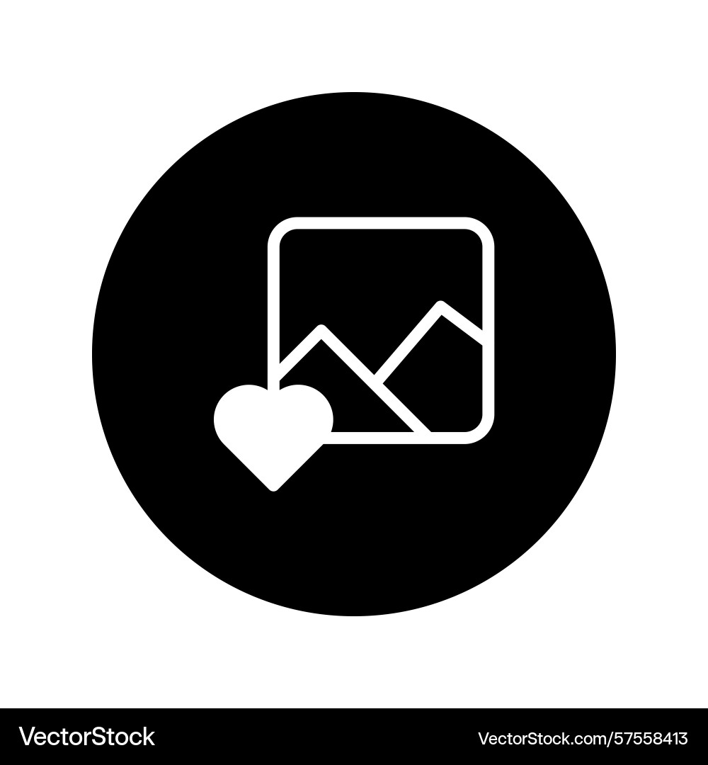 Icon representing visual content with heart Vector Image