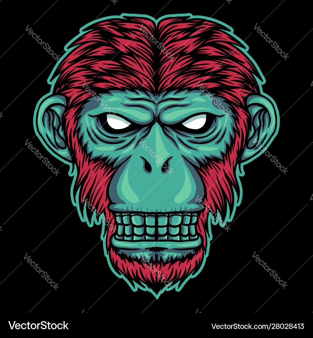 Monkey head Royalty Free Vector Image - VectorStock