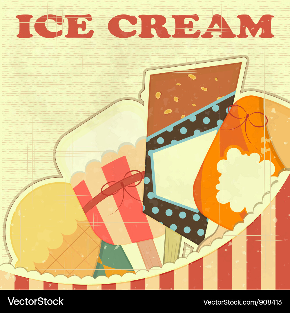 Retro Ice Cream Menu Vector Image