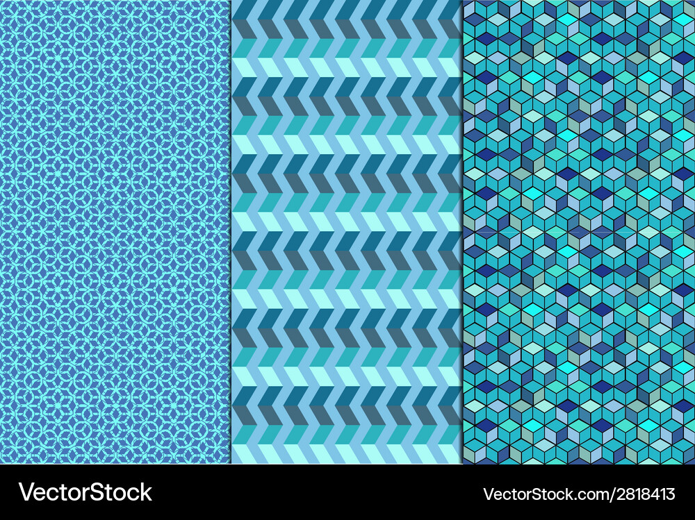 Set seamless geometric abstract patterns Vector Image
