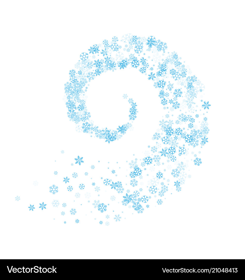 Snowflakes twisted in vortex Vector Image
