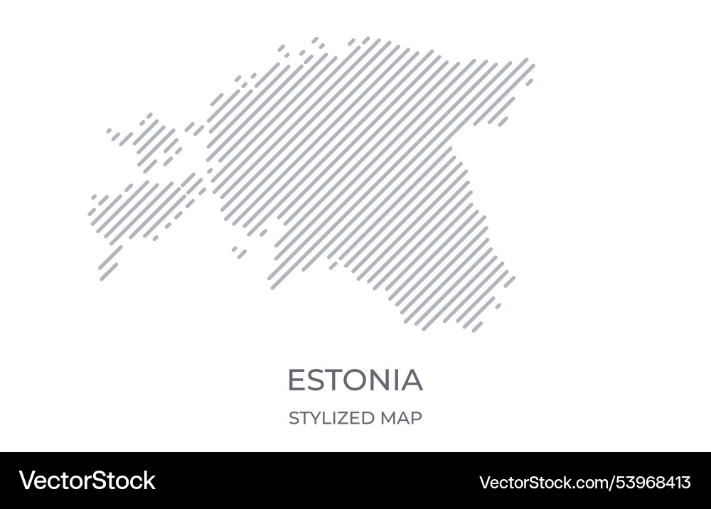 Stylized linear map of estonia in minimalistic vector image