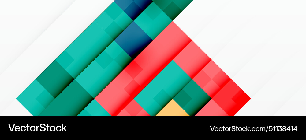 A stack of colorful squares on white background Vector Image