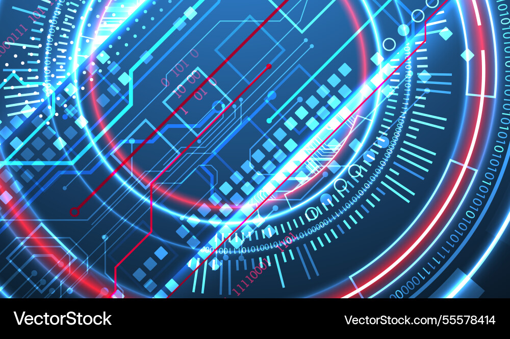 Abstraction on the theme of tech circles Abstraction on the theme of tech circles vector image