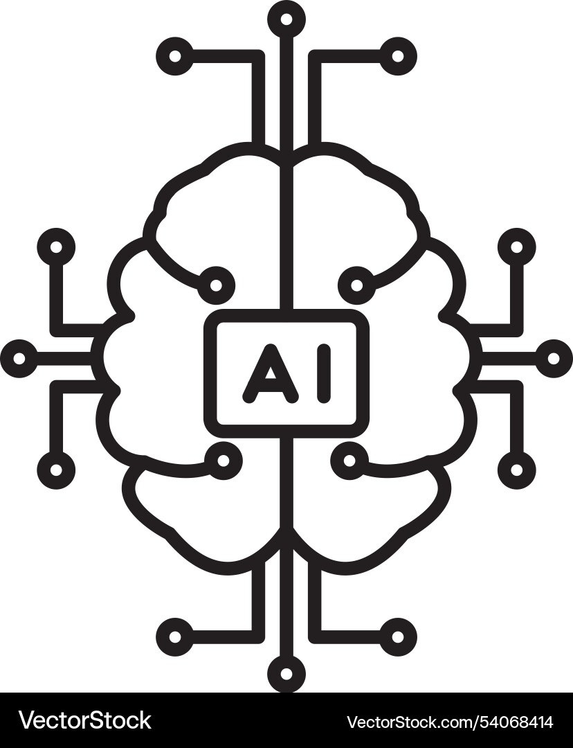 Artificial intelligence line icon design Vector Image