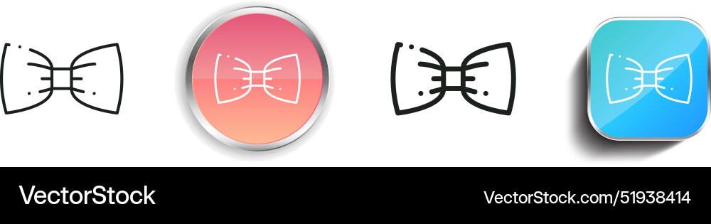 Bow tie icon thin linear regular and button style Bow tie icon thin linear regular and button style vector image