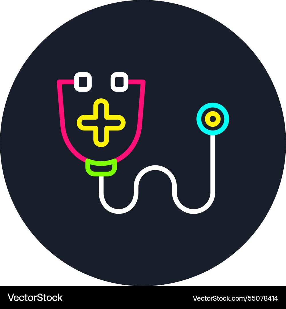 Checkup line multi color icon Vector Image