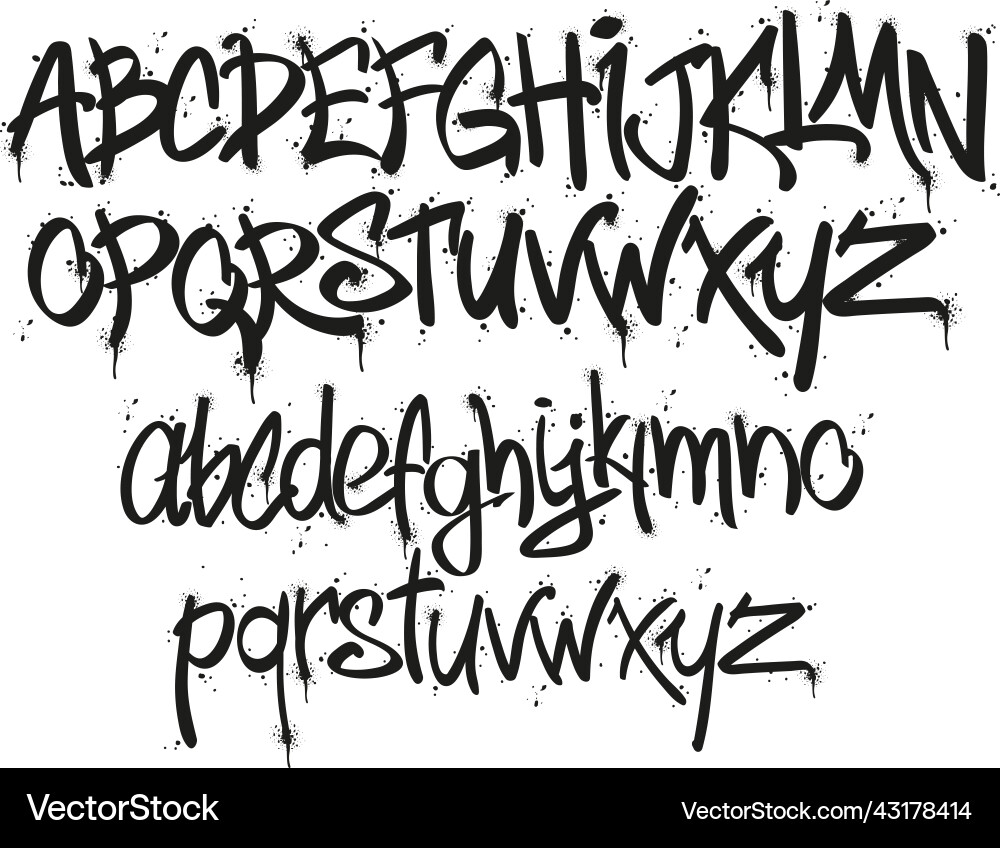Graffiti tags marker font street art lettering Graffiti tags marker font street art lettering vector image