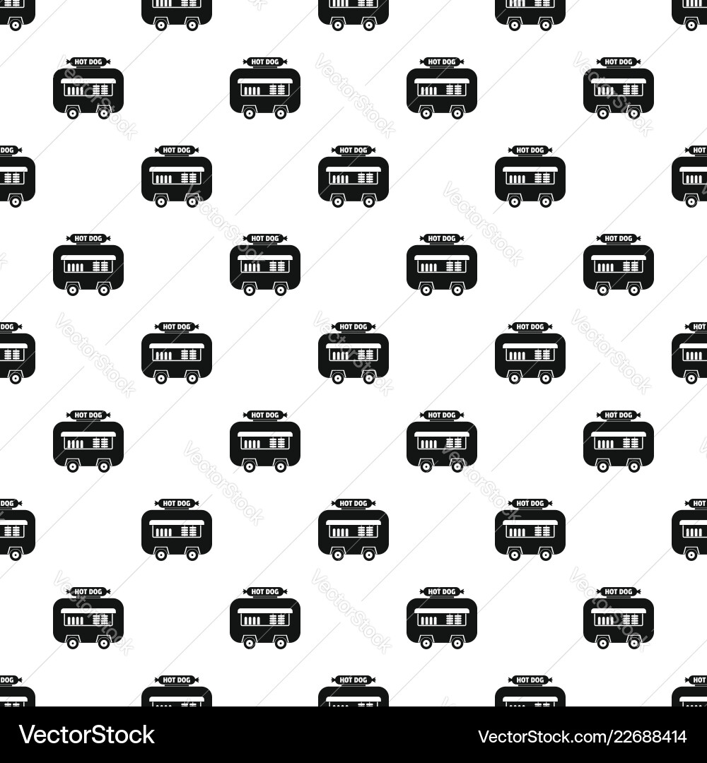 Hot Dog Shop Trailer Muster nahtlos Hot Dog Shop Trailer Muster nahtlos vektorbild
