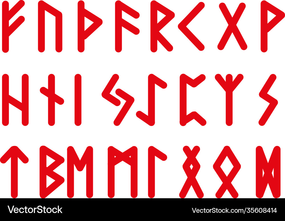Old viking alphabet Old viking alphabet vektorbild