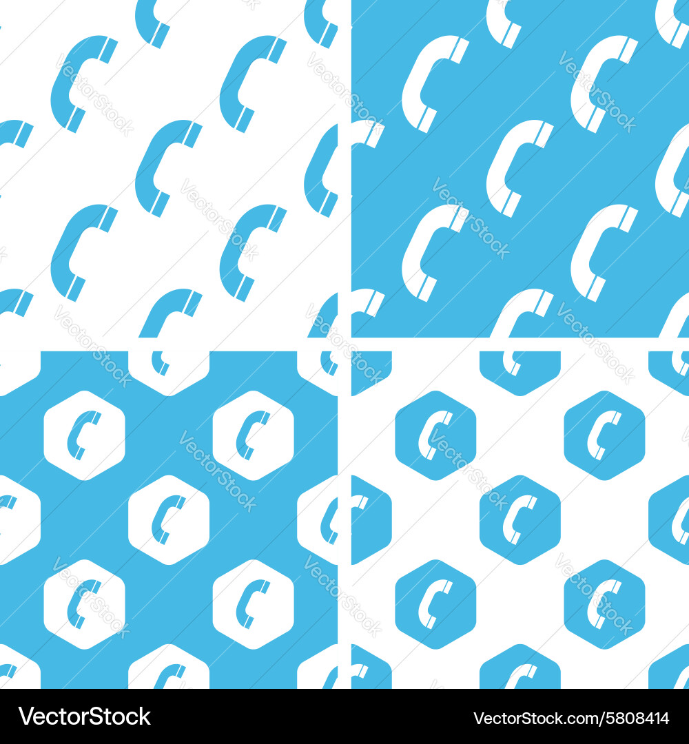 Phone receiver patterns set vector image