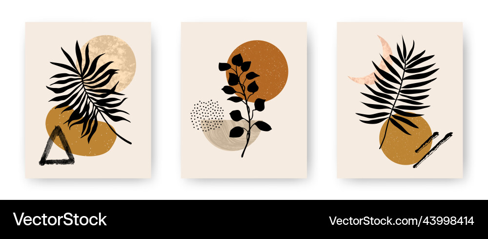 Set of modern aesthetic posters with abstract Set of modern aesthetic posters with abstract vector image