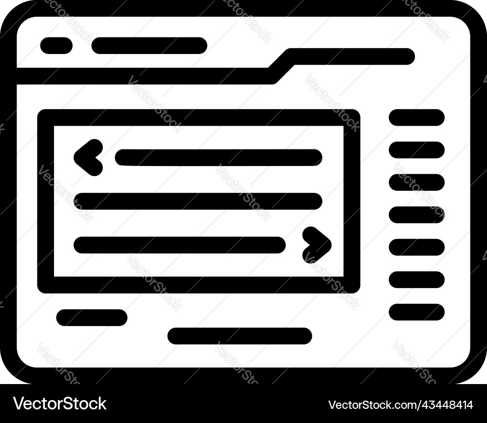 Web work icon outline software computer Web work icon outline software computer vector image