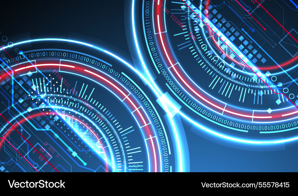 Abstraction on the theme of tech circles Vector Image