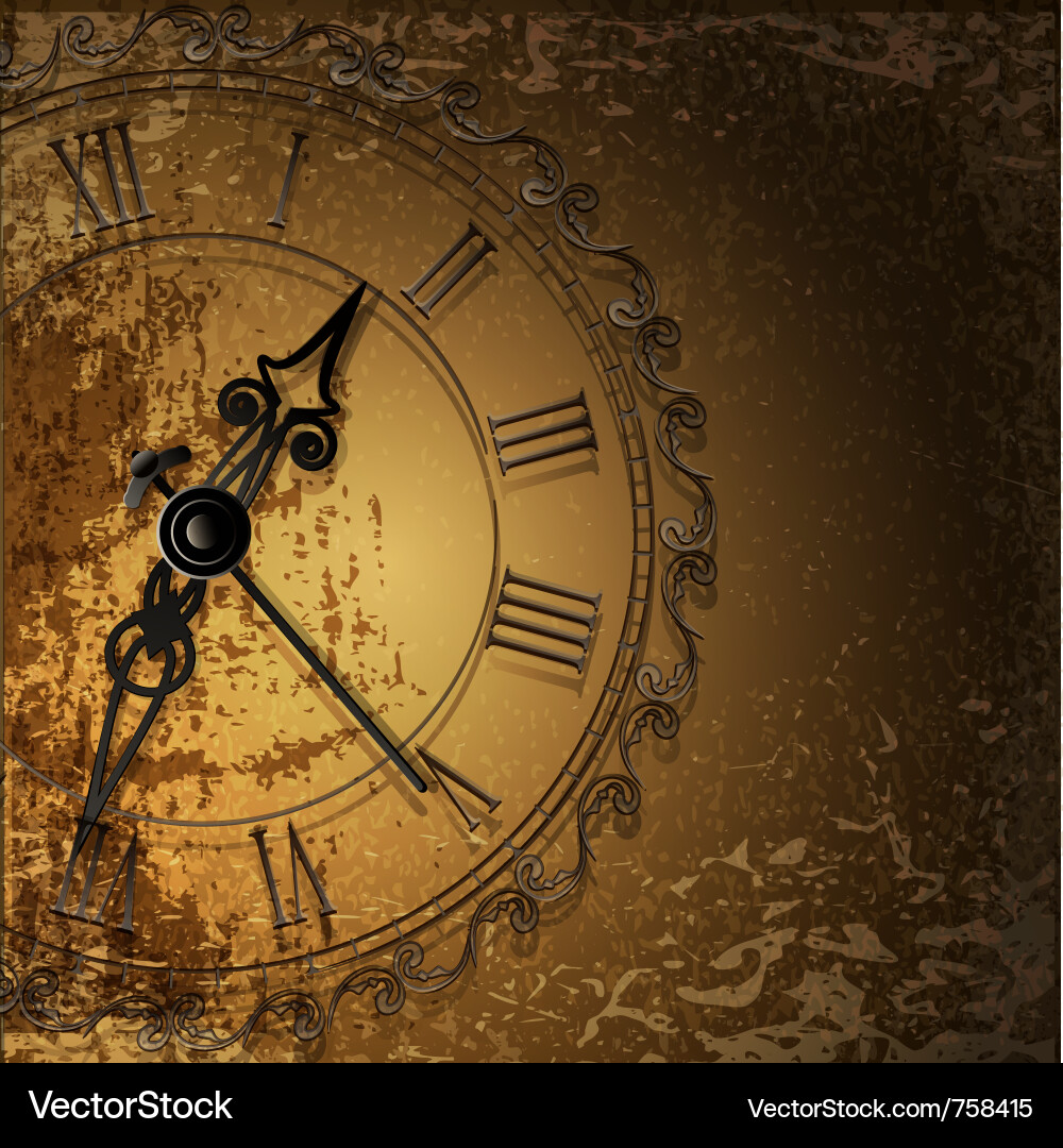Antique Clock Grunge Background – Royalty-Free Vector | VectorStock, image size:1000x1080