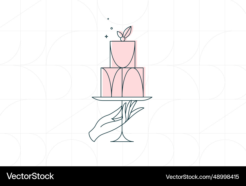 Cake stand art deco Cake stand art deco vector image