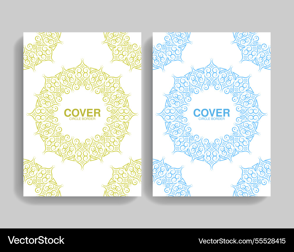 Colorful border pattern cover template Vector Image
