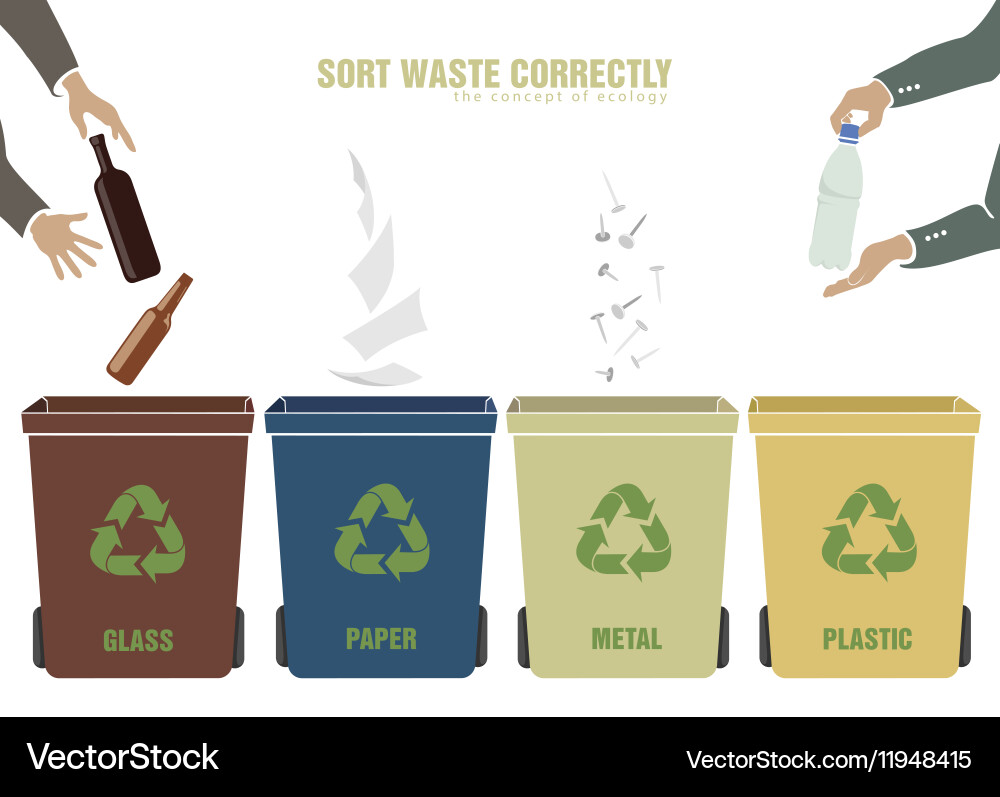 Concept of ecology and correct sorting vector image