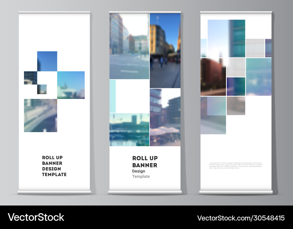 Layout roll up mockup design templates Layout roll up mockup design templates vector image