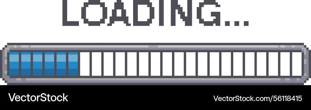 Pixel art loading screen retro video game Pixel art loading screen retro video game vector image