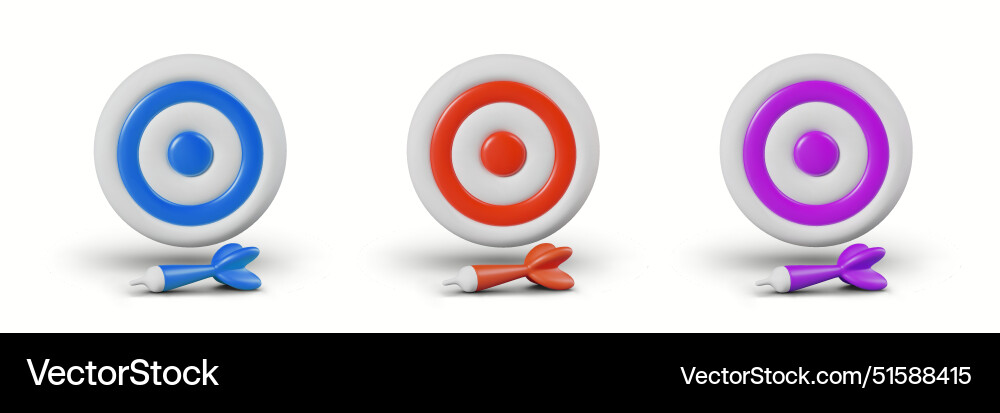 Round target and dart needle set of realistic Vector Image