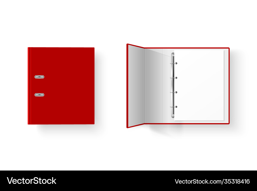 3d closed and opened realistic red blank 3d closed and opened realistic red blank vector image