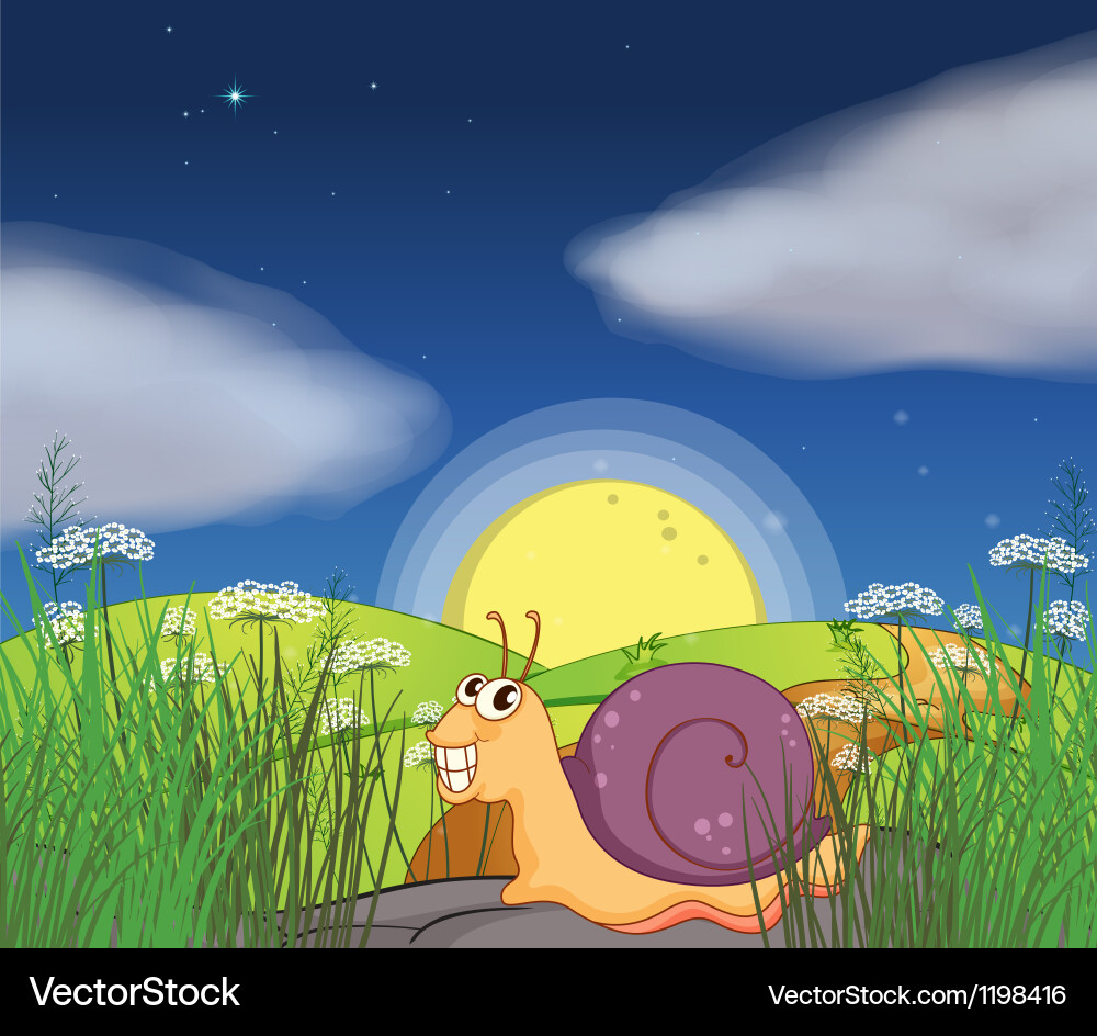 A snail at the road Vector Image