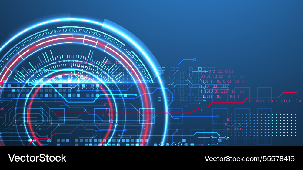 Abstraction on the theme of tech circles Abstraction on the theme of tech circles vector image
