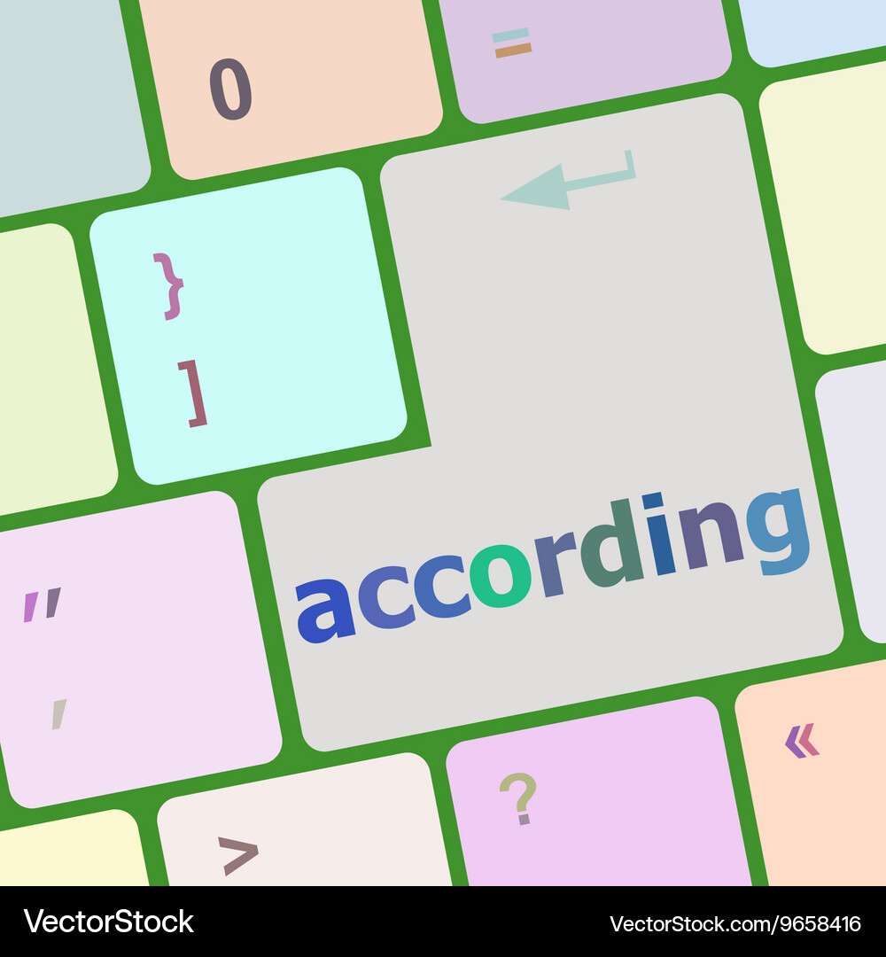 According on computer keyboard key enter button Vector Image