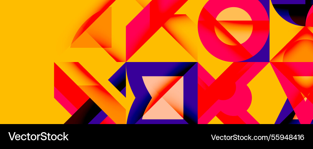 Circles squares lines abstract background Vector Image