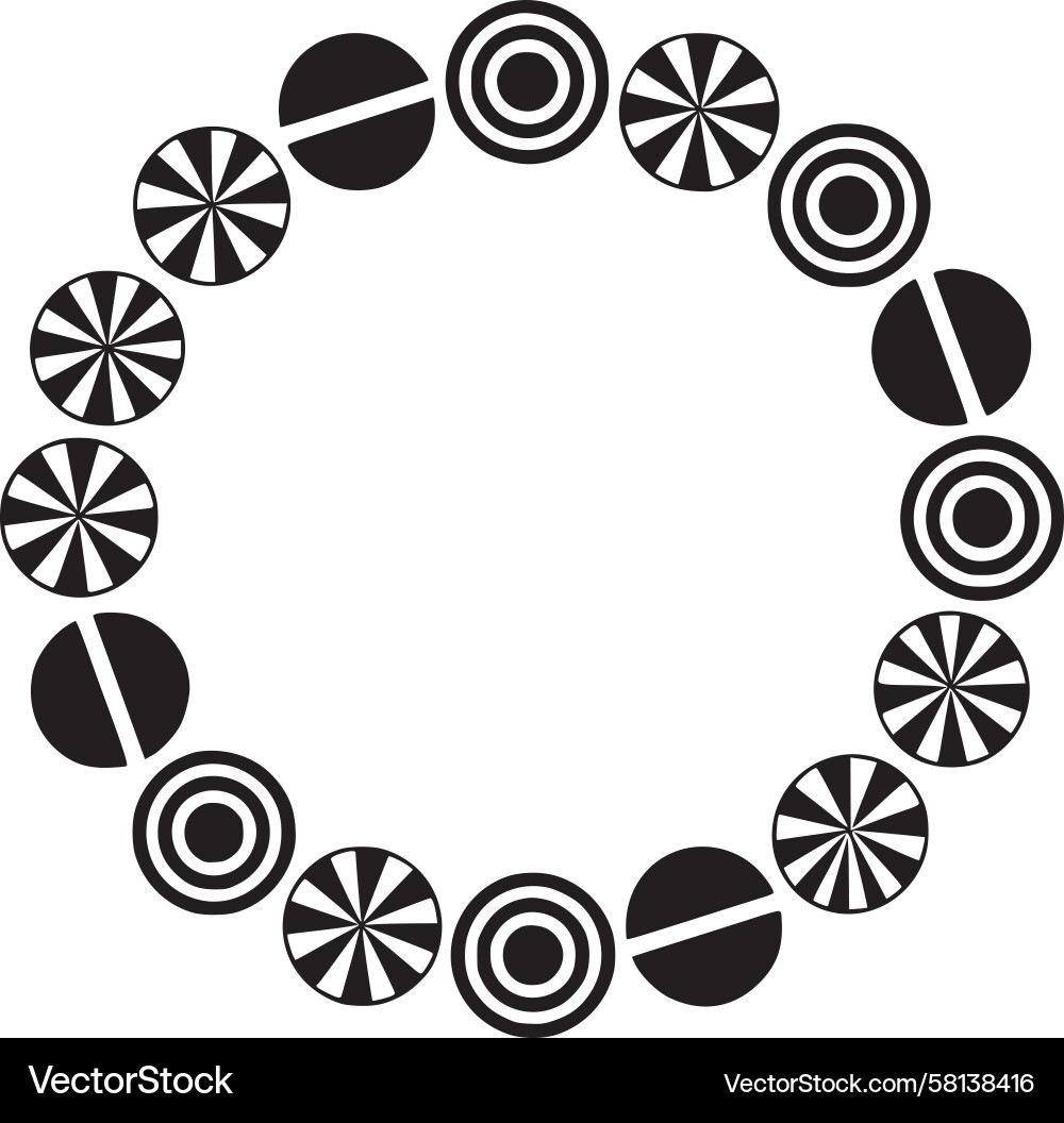 Circular Pattern with Repeating Circles Vector Image