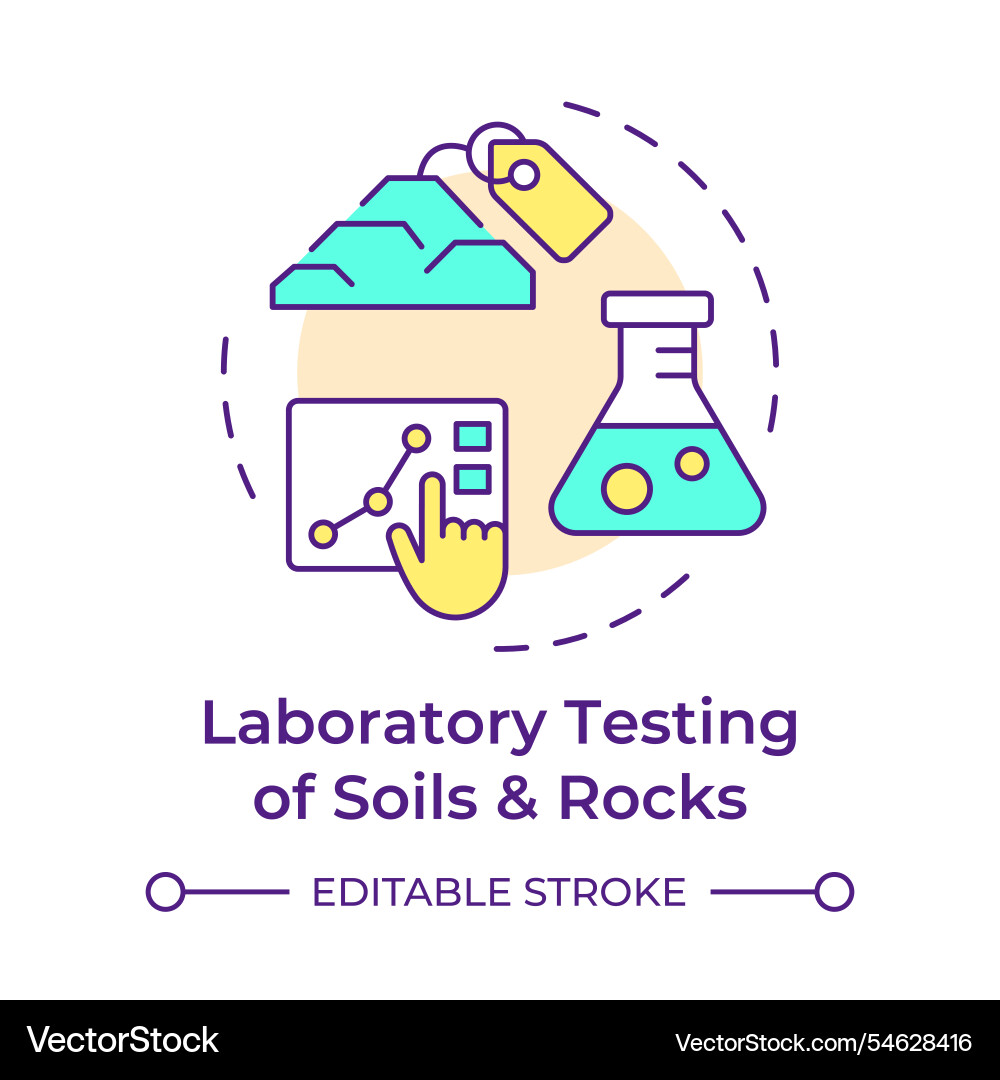 Laboratory testing of soils and rocks multi color Laboratory testing of soils and rocks multi color Vector Image