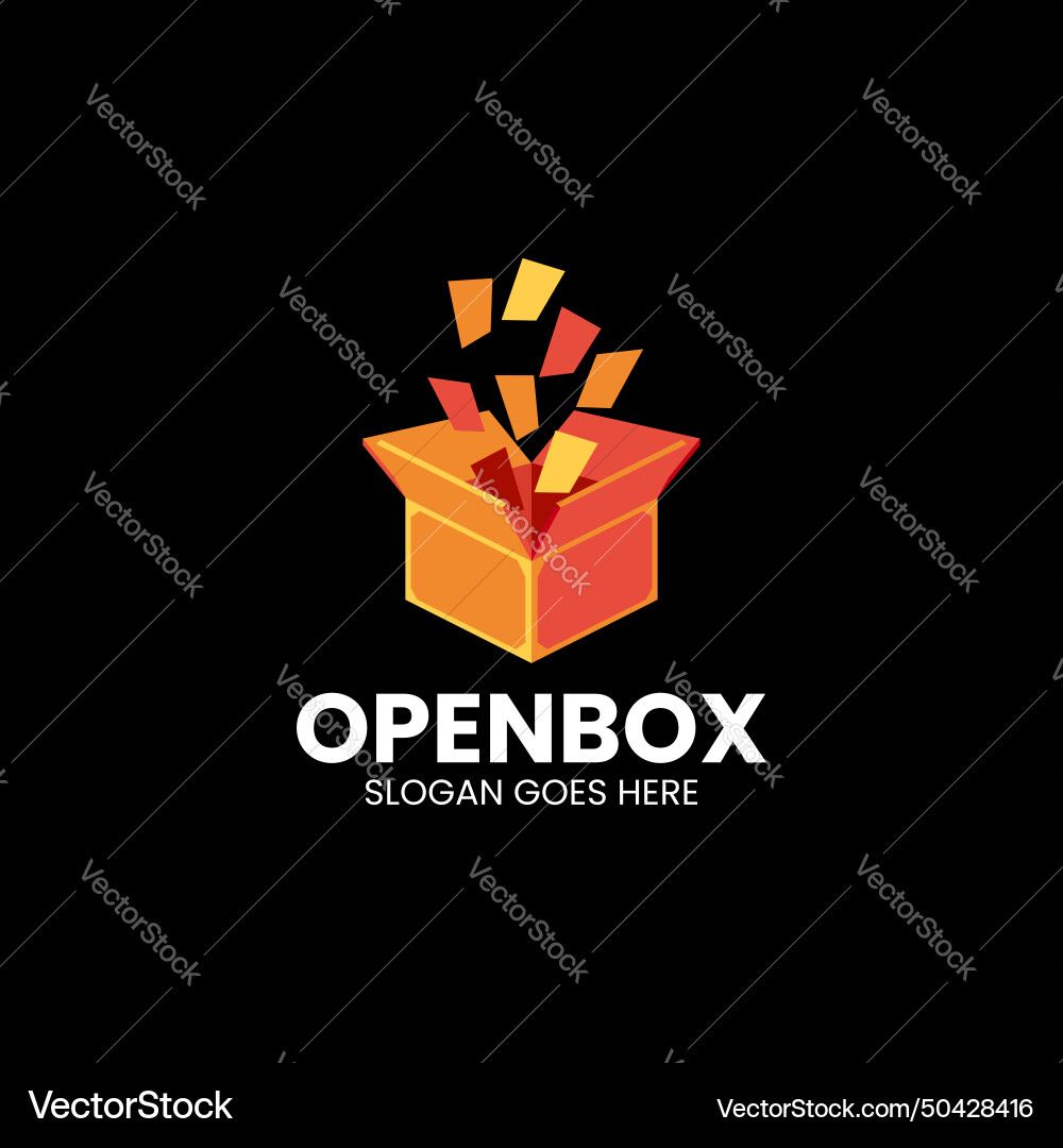 Logo open box gradient colorful style Logo open box gradient colorful style vector image
