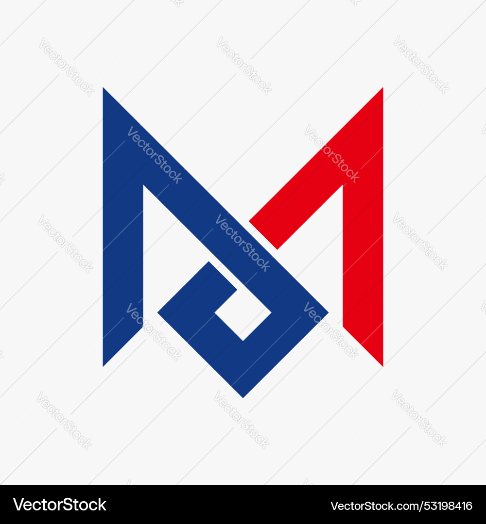 M initial letter logotype design element vector image