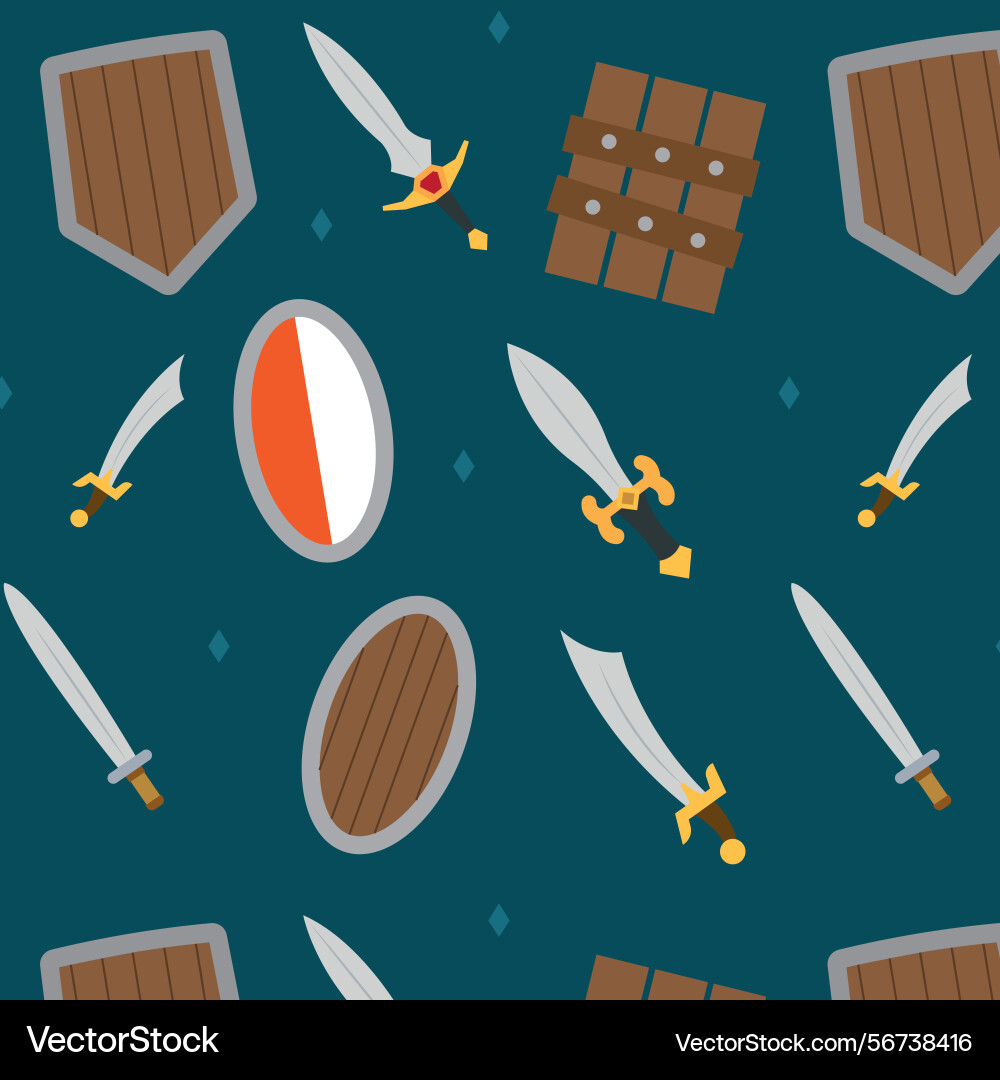 Medieval weapons pattern background Vector Image