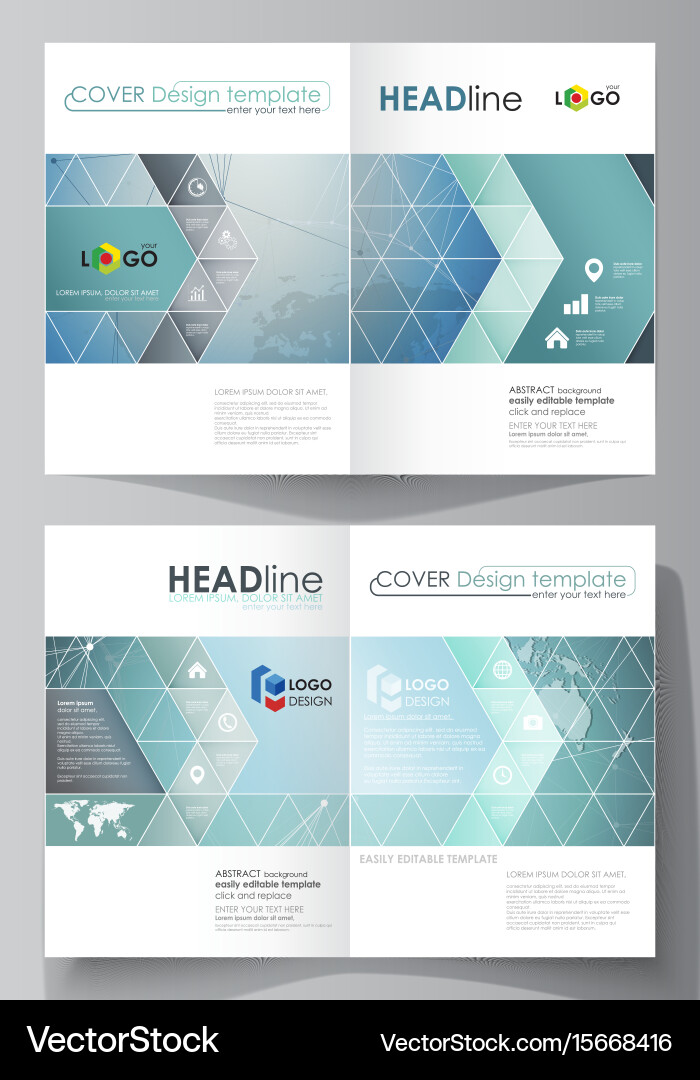 Modern Cover Layout - Connection & Dots Vector Image