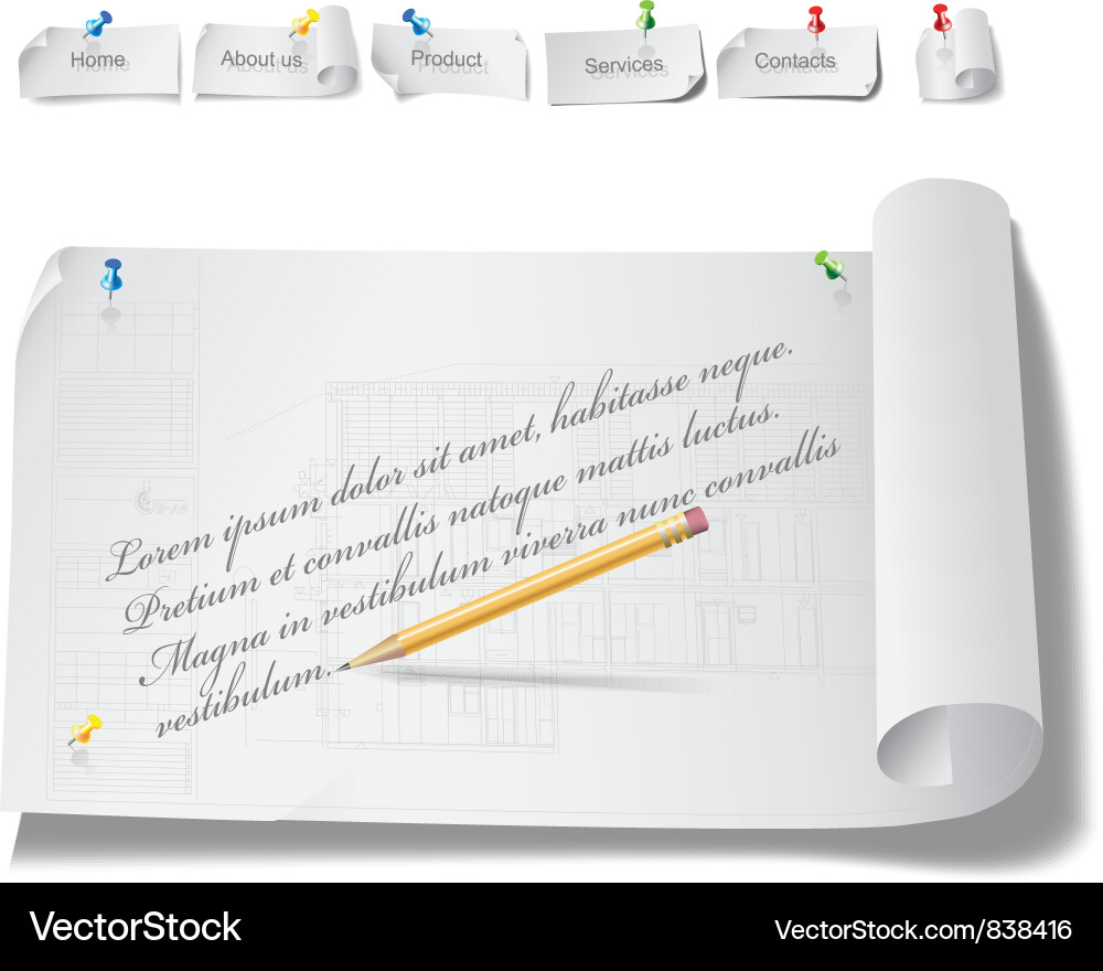 Set of architectural web elements vector image