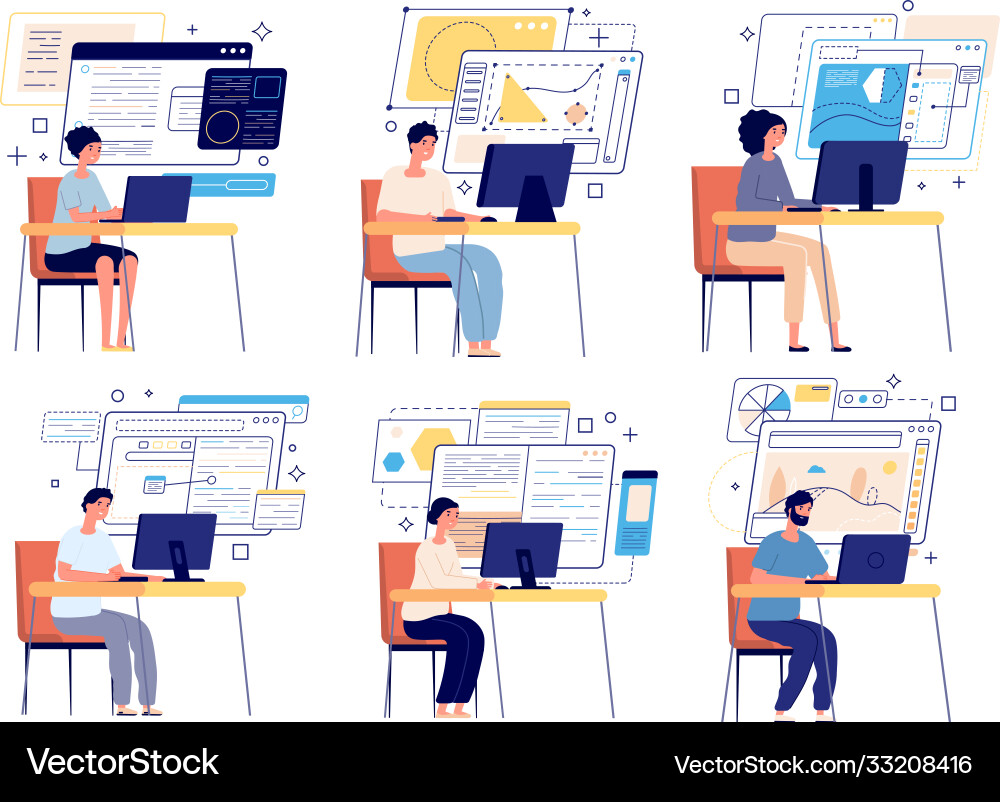 Software Entwickler & Coding Team vektorbild