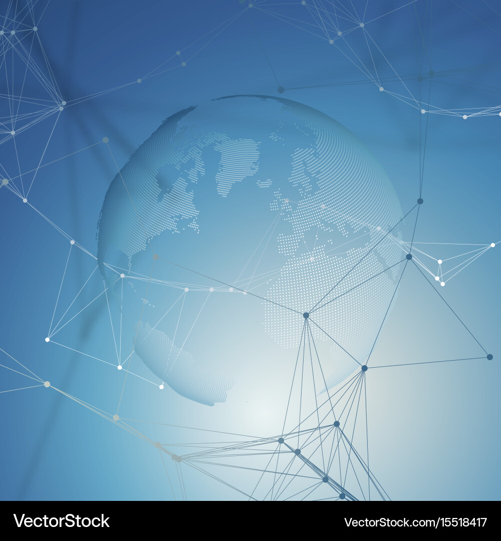 Abstract futuristic background with connecting Vector Image