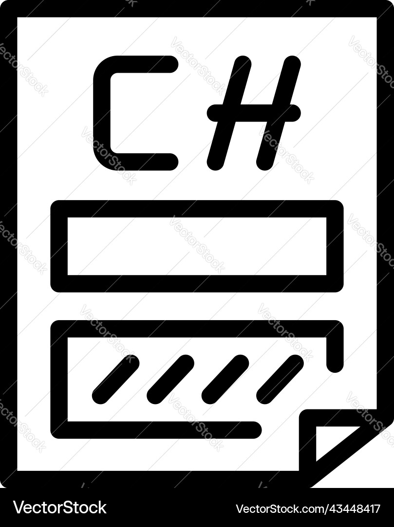 C software icon outline computer process C software icon outline computer process Vector Image
