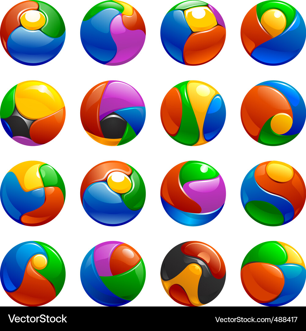 Chromatic Sphere Collection Vector Image