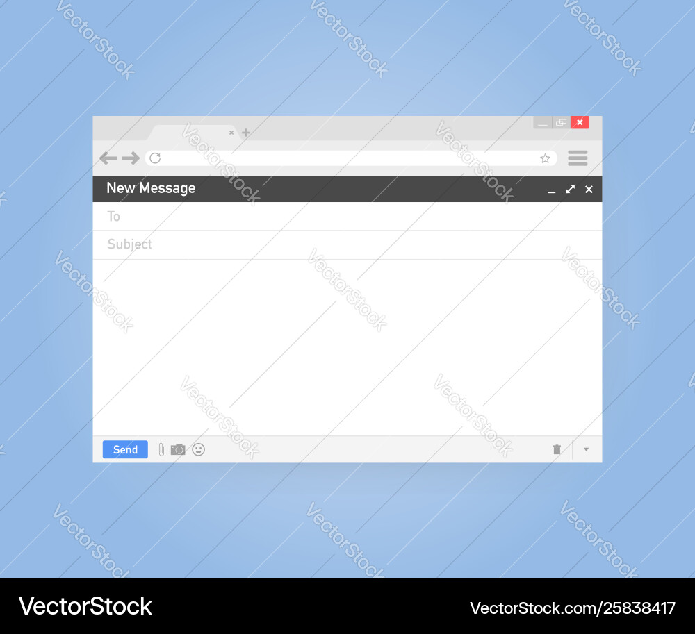 Email template blank e-mail browser window mail Email template blank e-mail browser window mail vector image