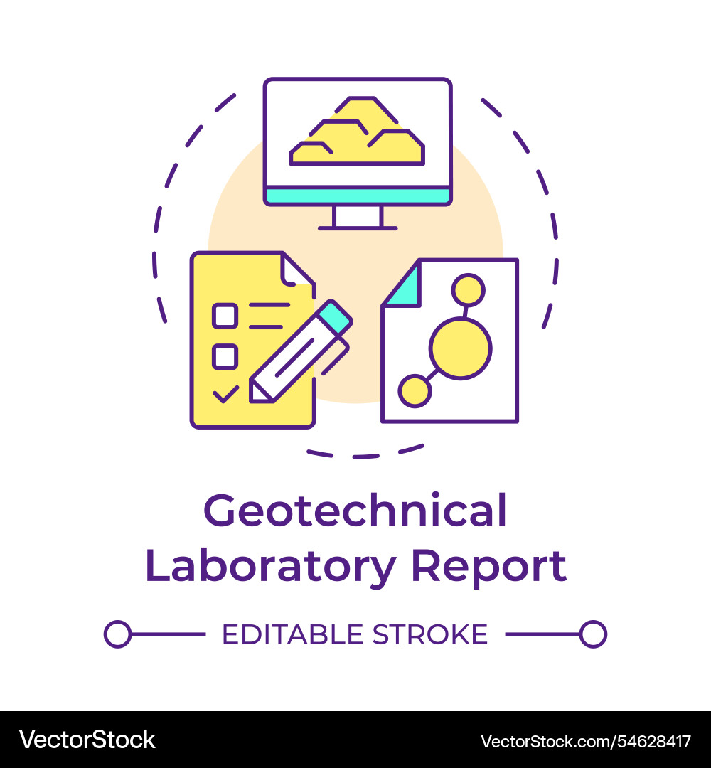 Geotechnical laboratory report multi color Vector Image