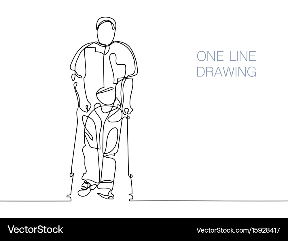 Man Using Crutches vector image