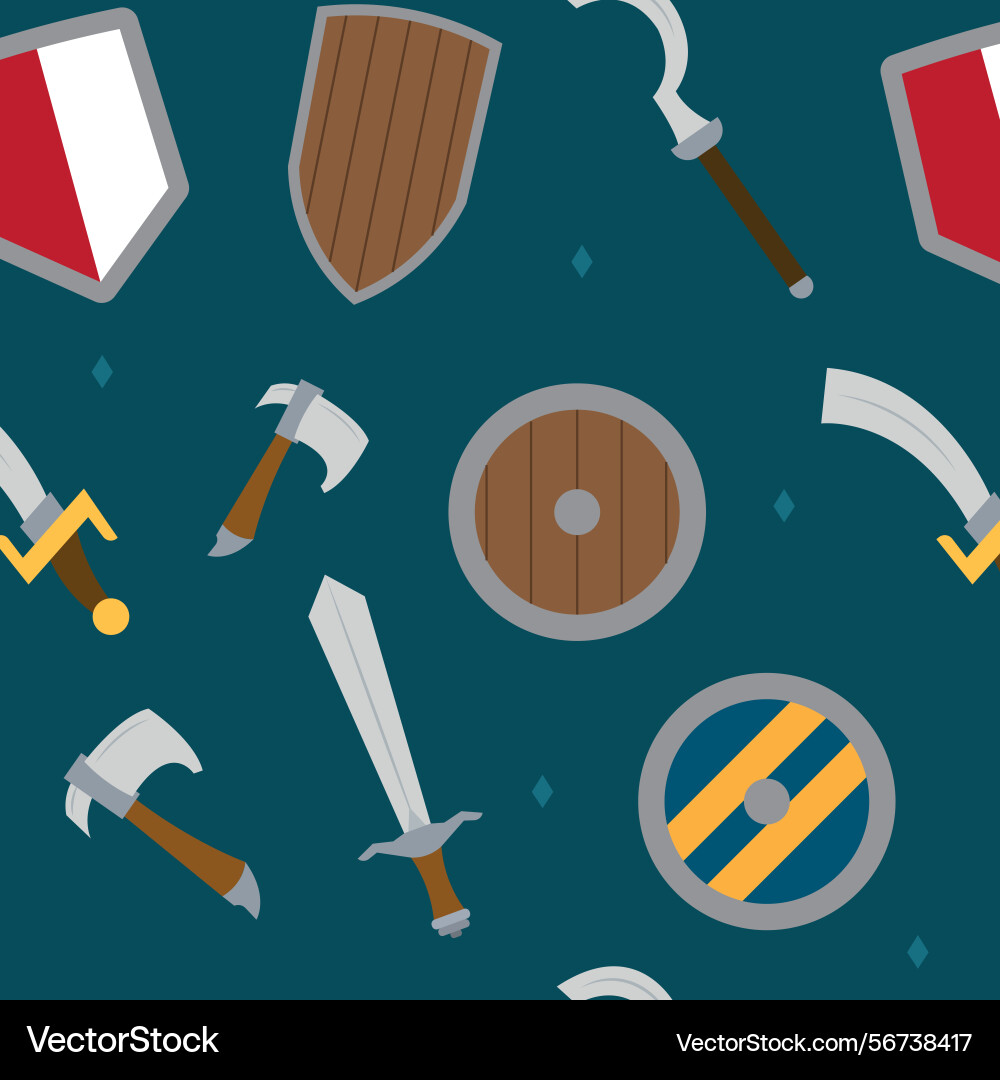 Medieval weapons pattern background vector image