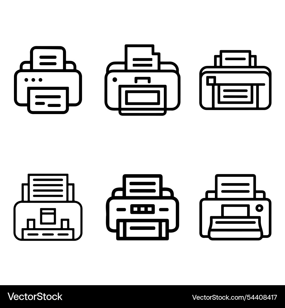Print icon set printer Print icon set printer Vector Image