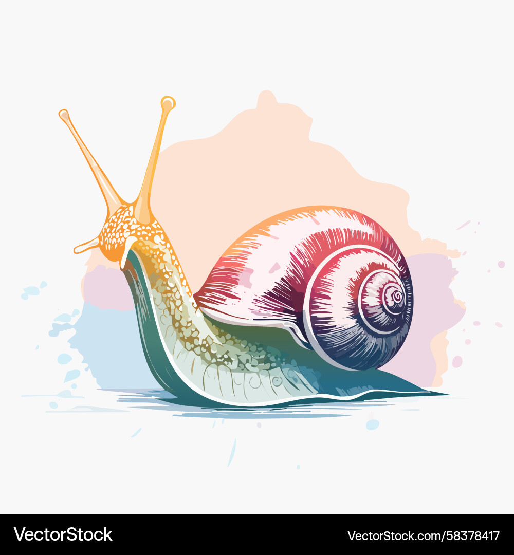 Radiant Snail with Vivid Gradient Shell Vector Image