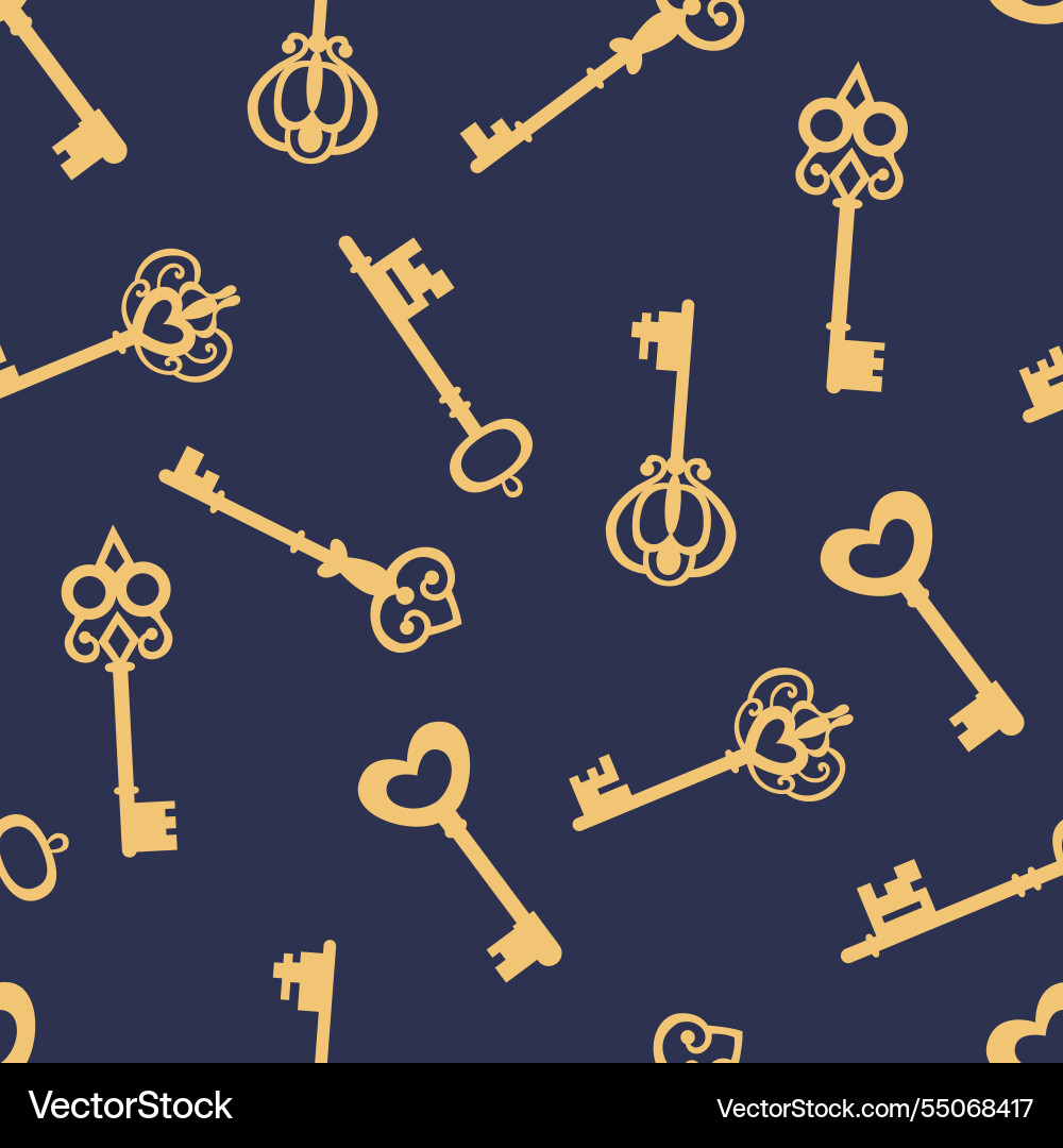 Seamless pattern with keys vector image