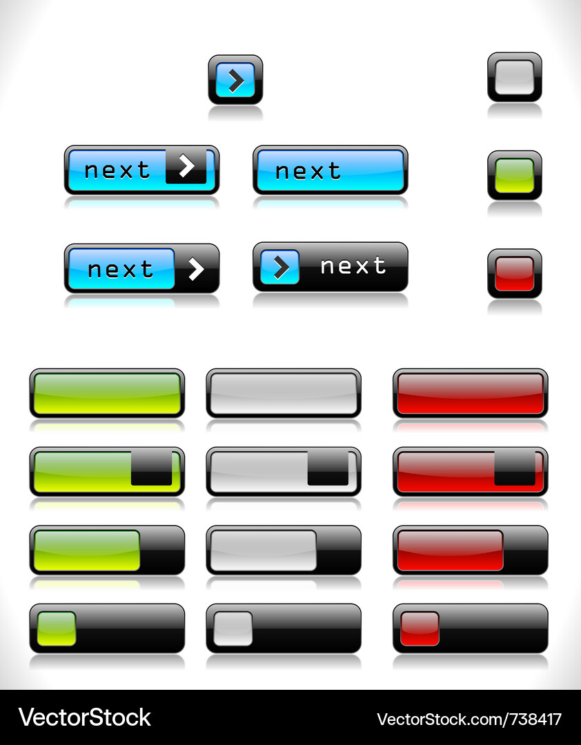 Set of color web buttons Vector Image