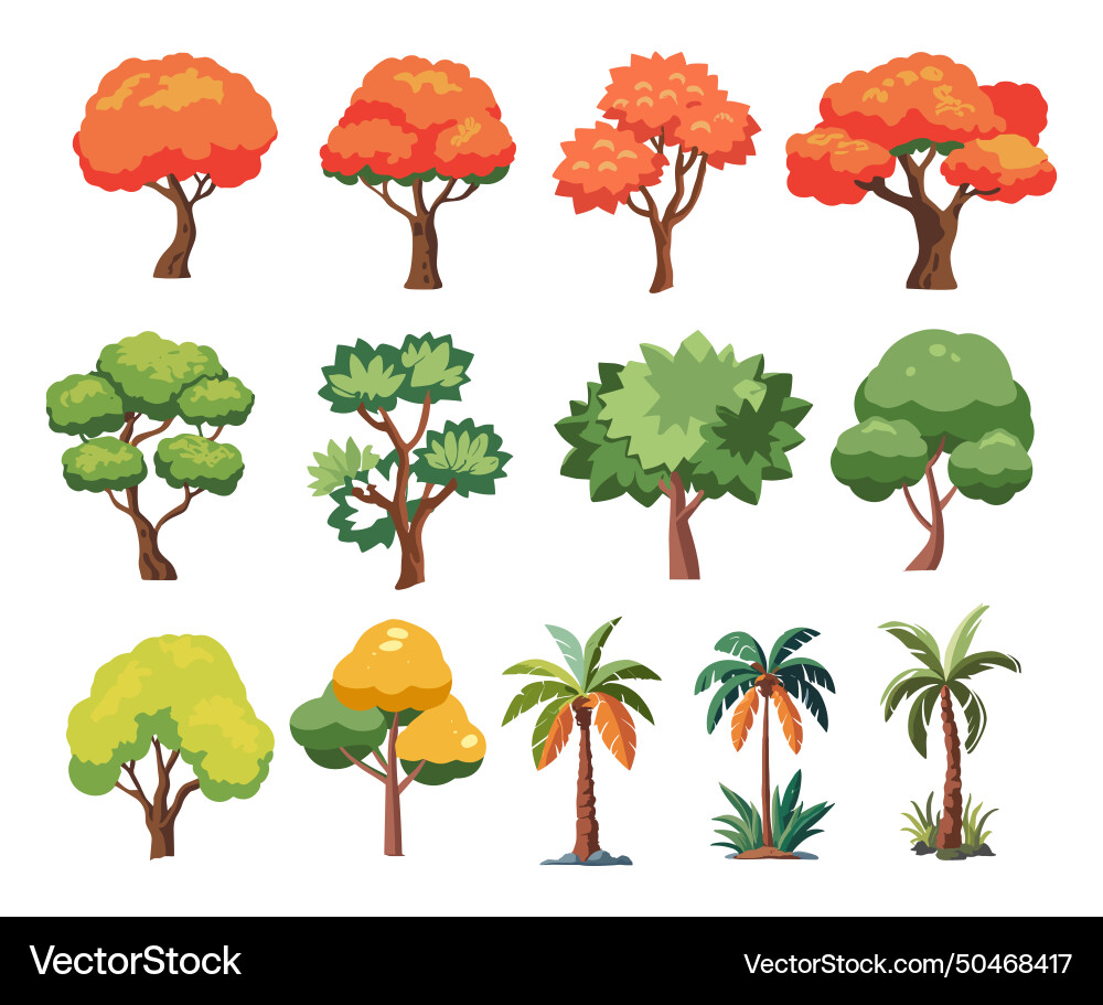 Set of different tree icon Set of different tree icon Vector Image
